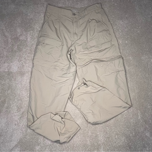 Royal Robbins Pants - Royal Robbins Beige Zip Off Legs 100% Nylon Cargo Pants Shorts Women's 10